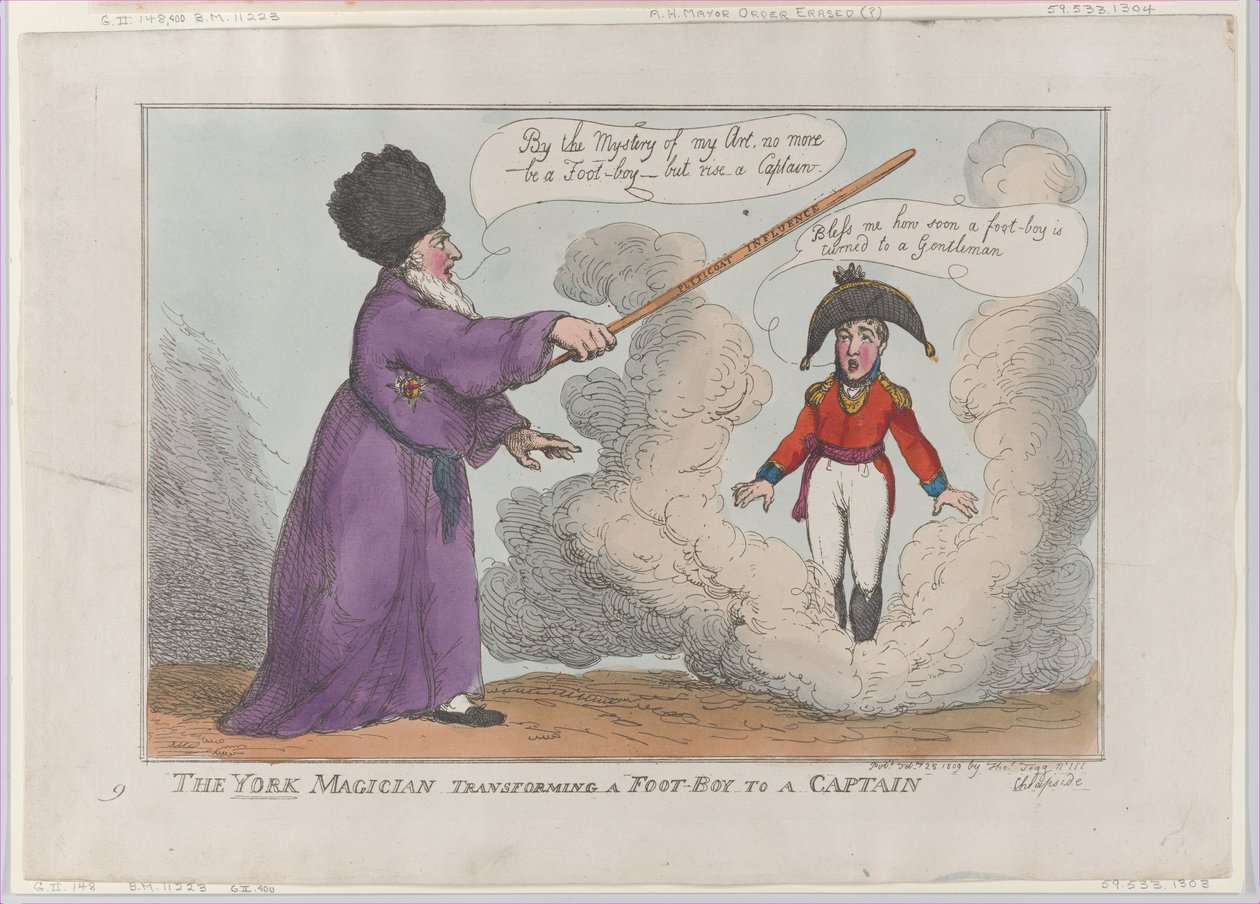 The York Magician Transforming a Foot-Boy to a Captain, February 25, 1809., February 25, 1809. 作者 托马斯·罗兰森