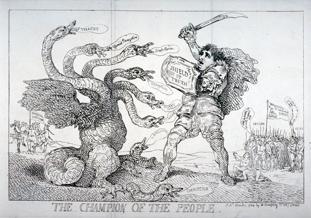 人民的冠军"，1784年。                                          作者 托马斯·罗兰森