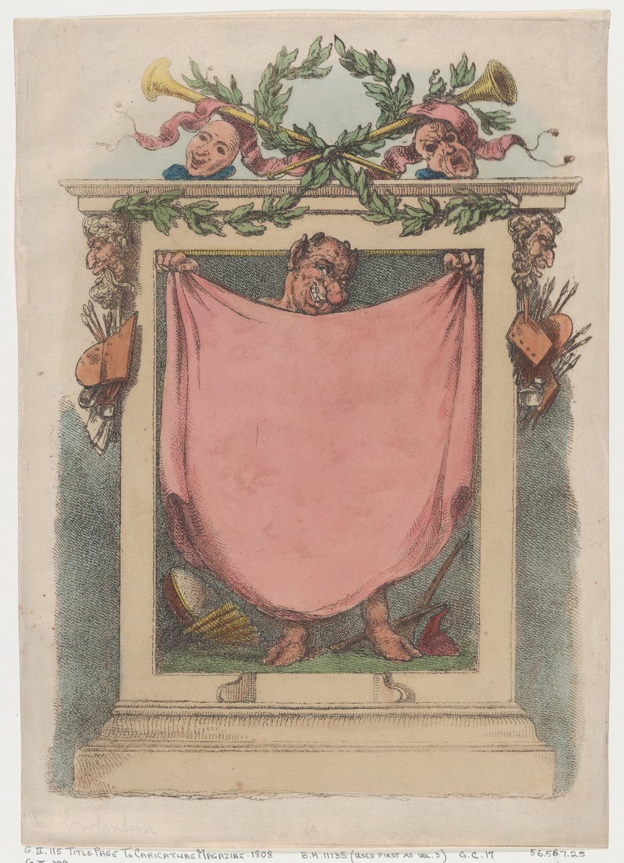 标题页，罗兰森的漫画杂志，1808年，1808年。 作者 托马斯·罗兰森