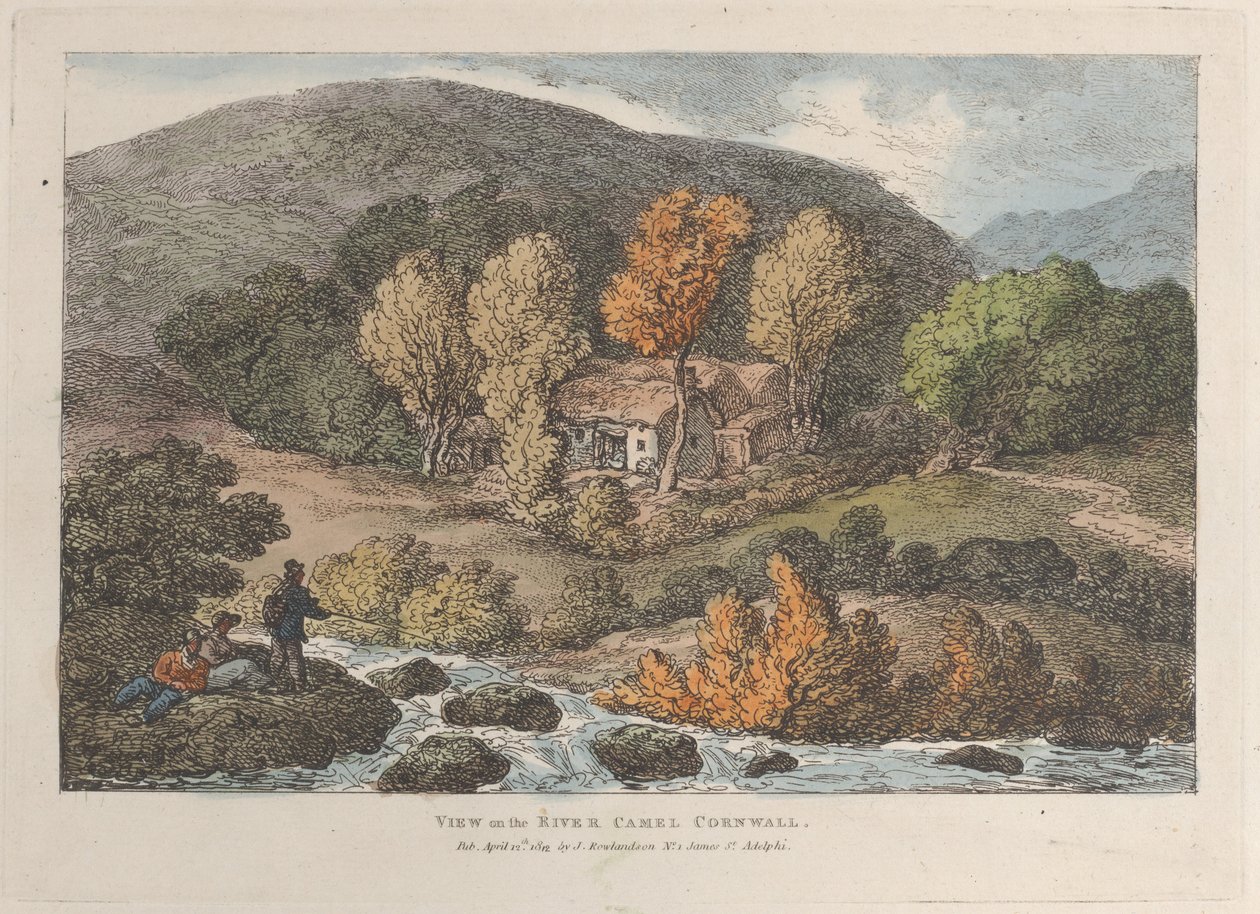 康沃尔河上的风景，来自康沃尔的风景，1812年4月12日，1812年4月12日。 作者 托马斯·罗兰森