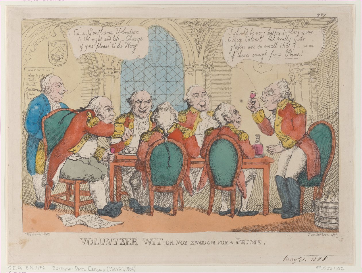 Volunteer Wit or Not Enough for a Prime, May 21, 1808., May 21, 1808. 作者 托马斯·罗兰森