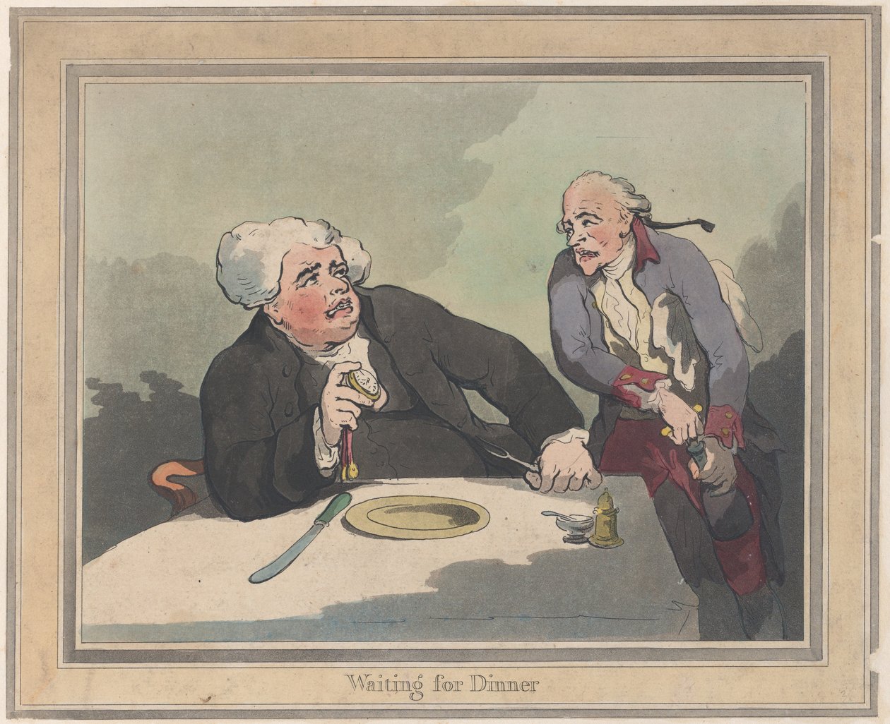 Waiting for Dinner, November 5, 1792., November 5, 1792. 作者 托马斯·罗兰森