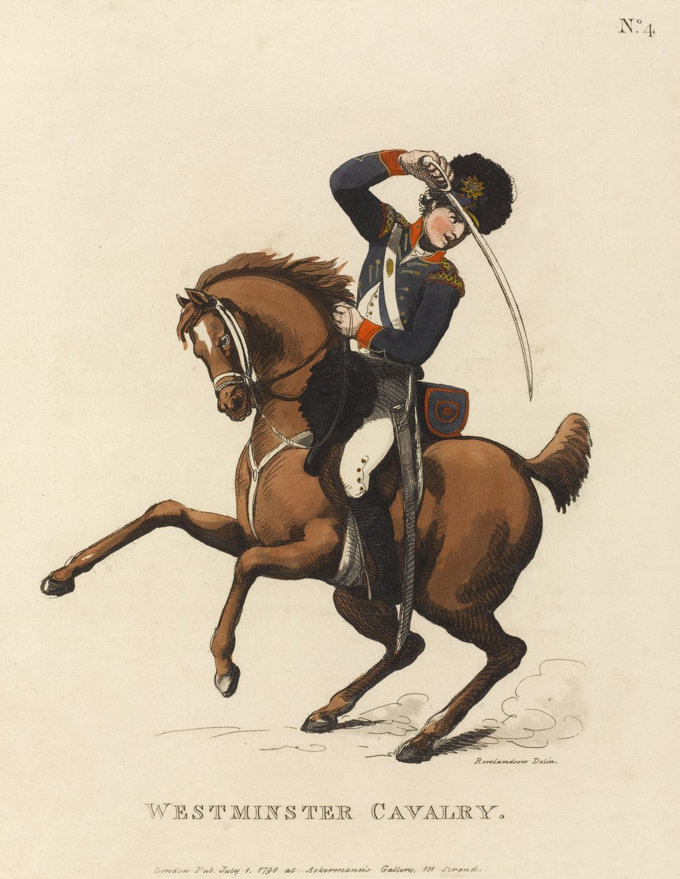 威斯敏斯特骑兵，1799年（彩色aquatint） 作者 托马斯·罗兰森