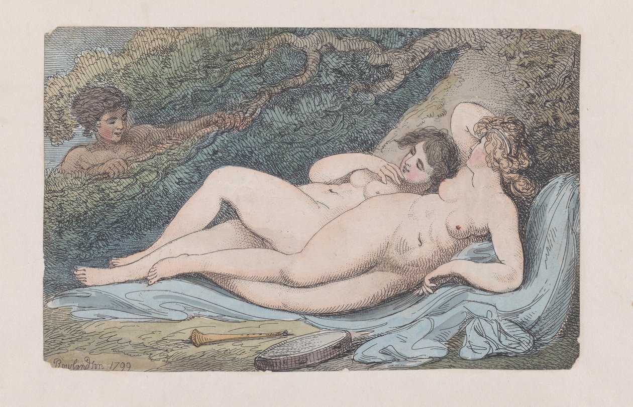 Wood-Nymphs The Discovery, 1799., 1799. 作者 托马斯·罗兰森