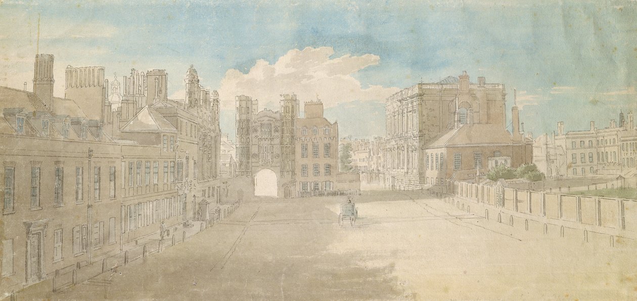 右边是Whitehall，Holbein Gate和Banqueting House 作者 托马斯·桑德比