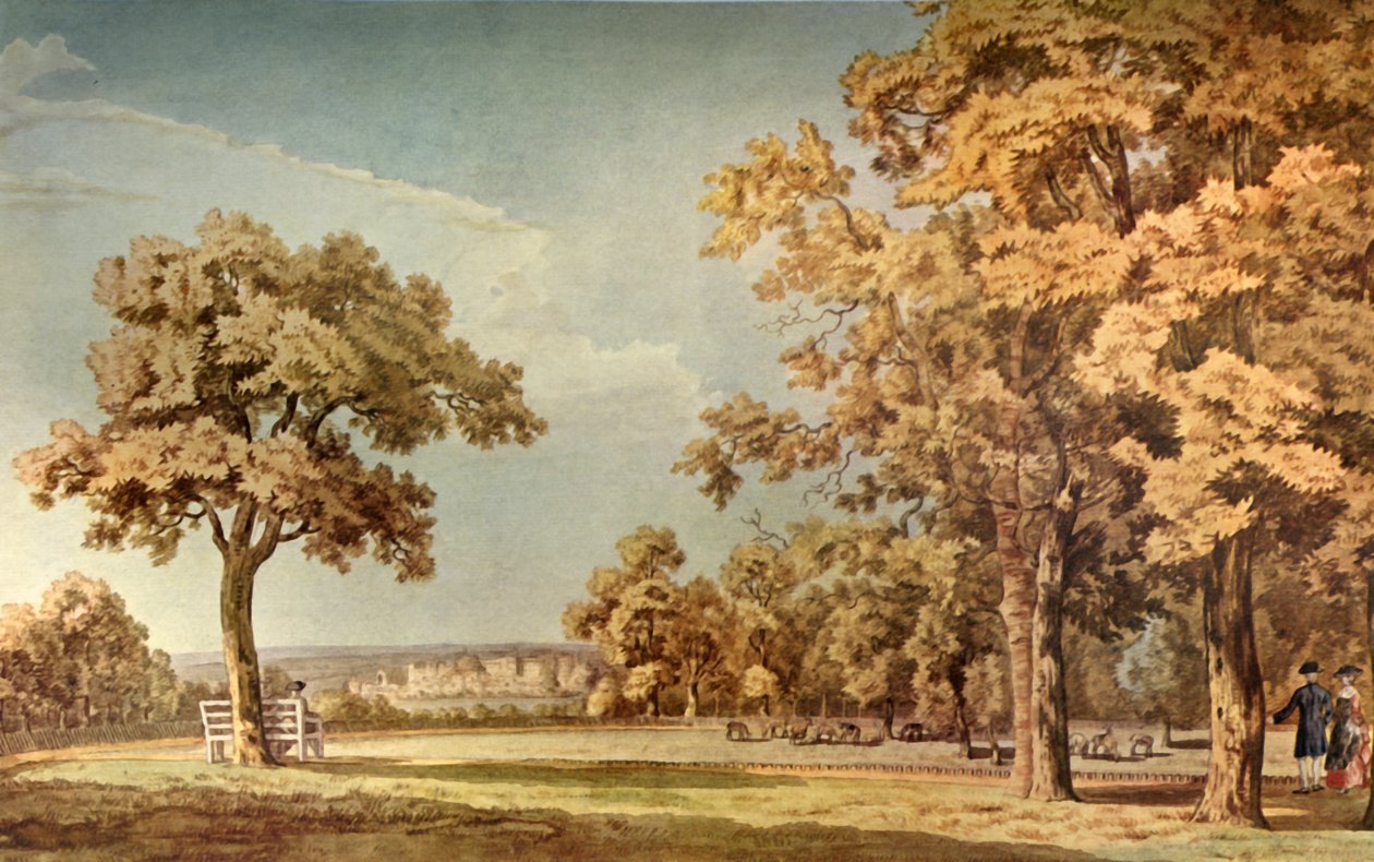 温莎城堡，长途跋涉附近的大公园，1740-1798年，1934年。 作者 托马斯·桑德比