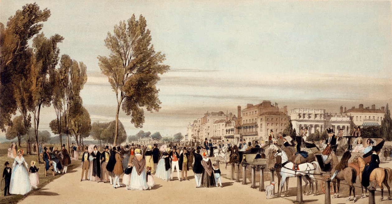 海德公园（Hede Park），1842年从&39;伦敦出发，从自然中汲取“朝向格罗夫纳门（Grosvenor Gate） 作者 托马斯·肖特男孩