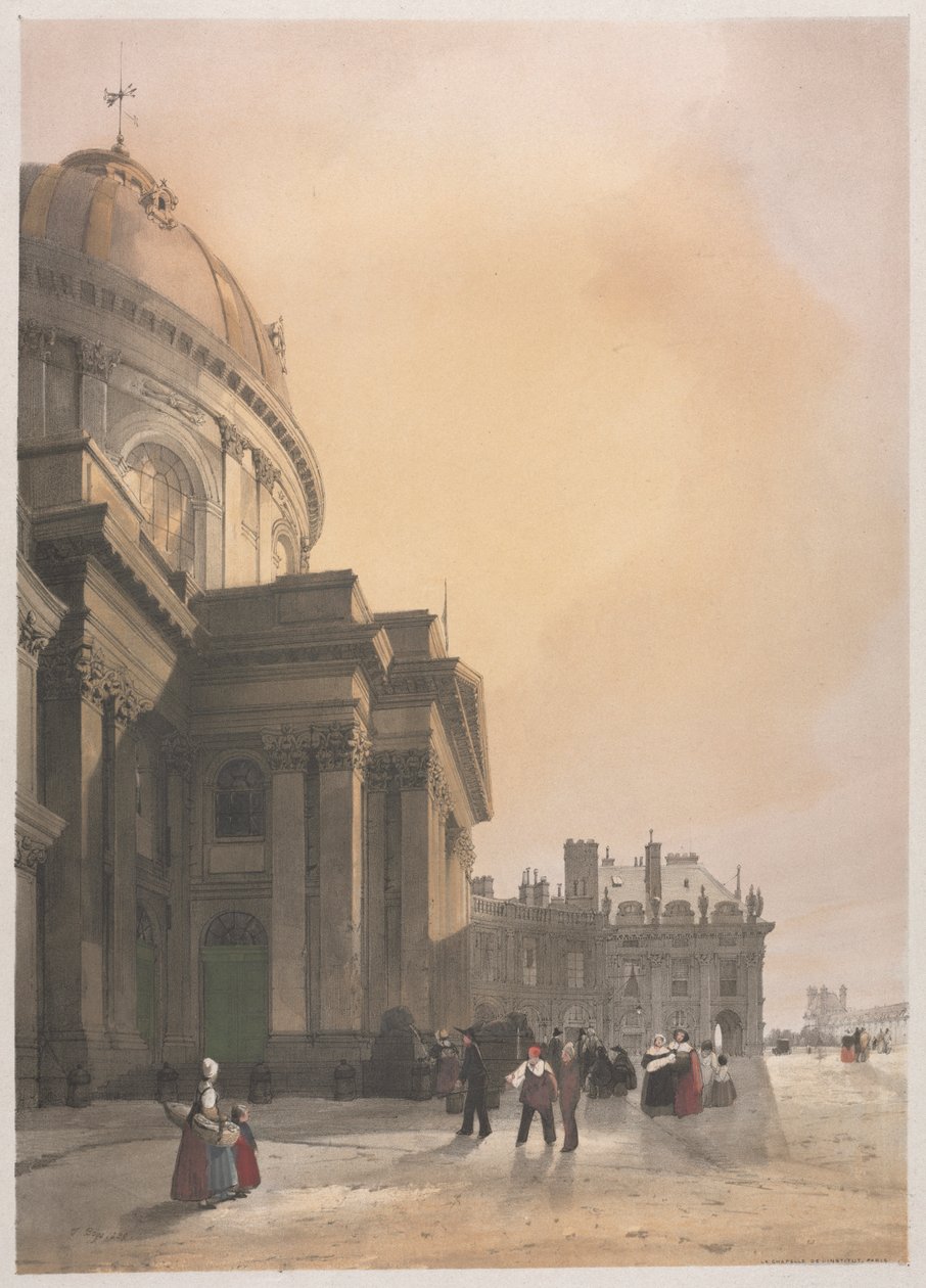 巴黎风景如画的建筑，根特，安特卫普，鲁昂：La Chapelle de lInstitute ...，1839。 作者 托马斯·肖特男孩