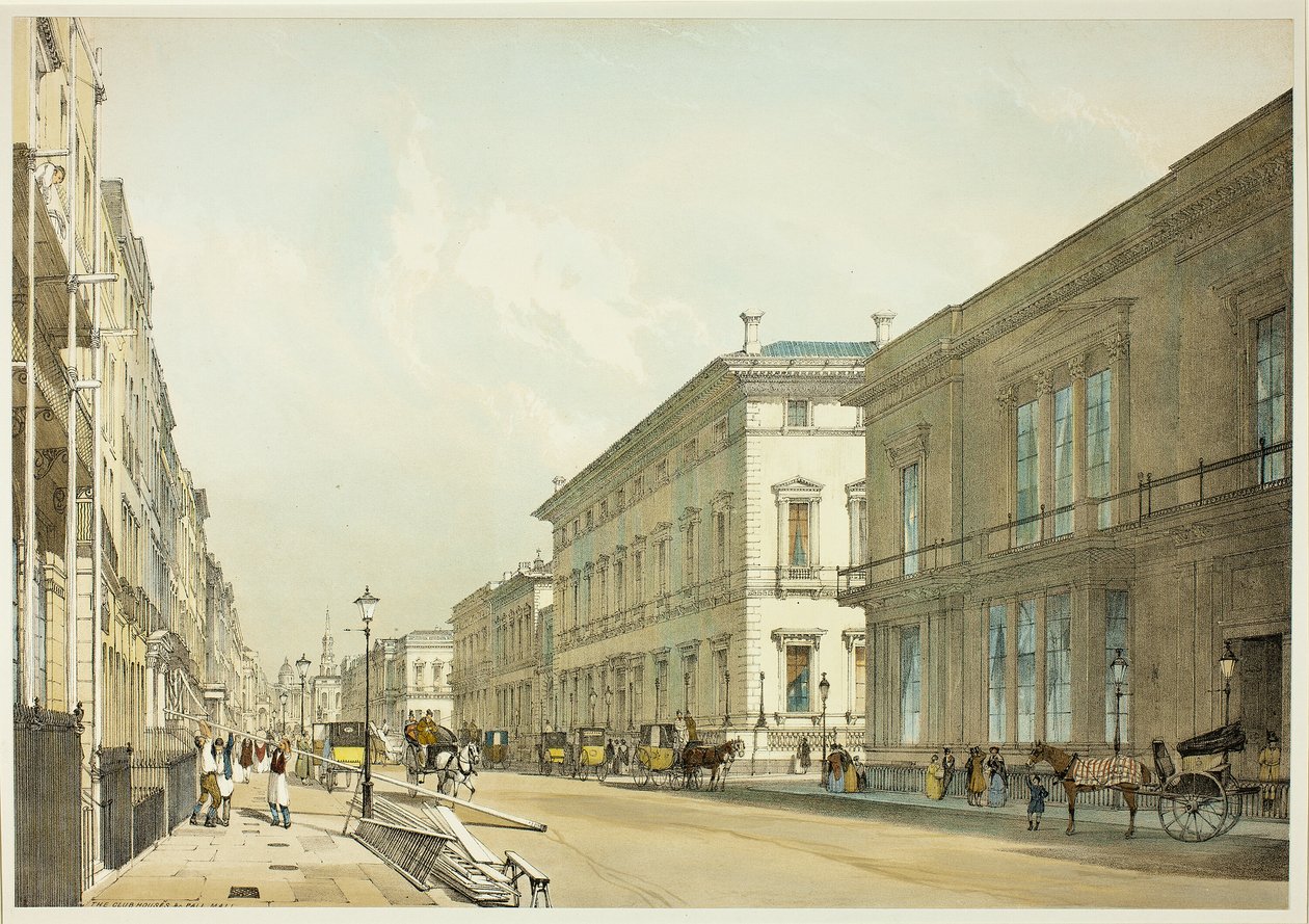 会所和 Pall Mall，选自《伦敦原貌》第 13 版 作者 托马斯·肖特男孩