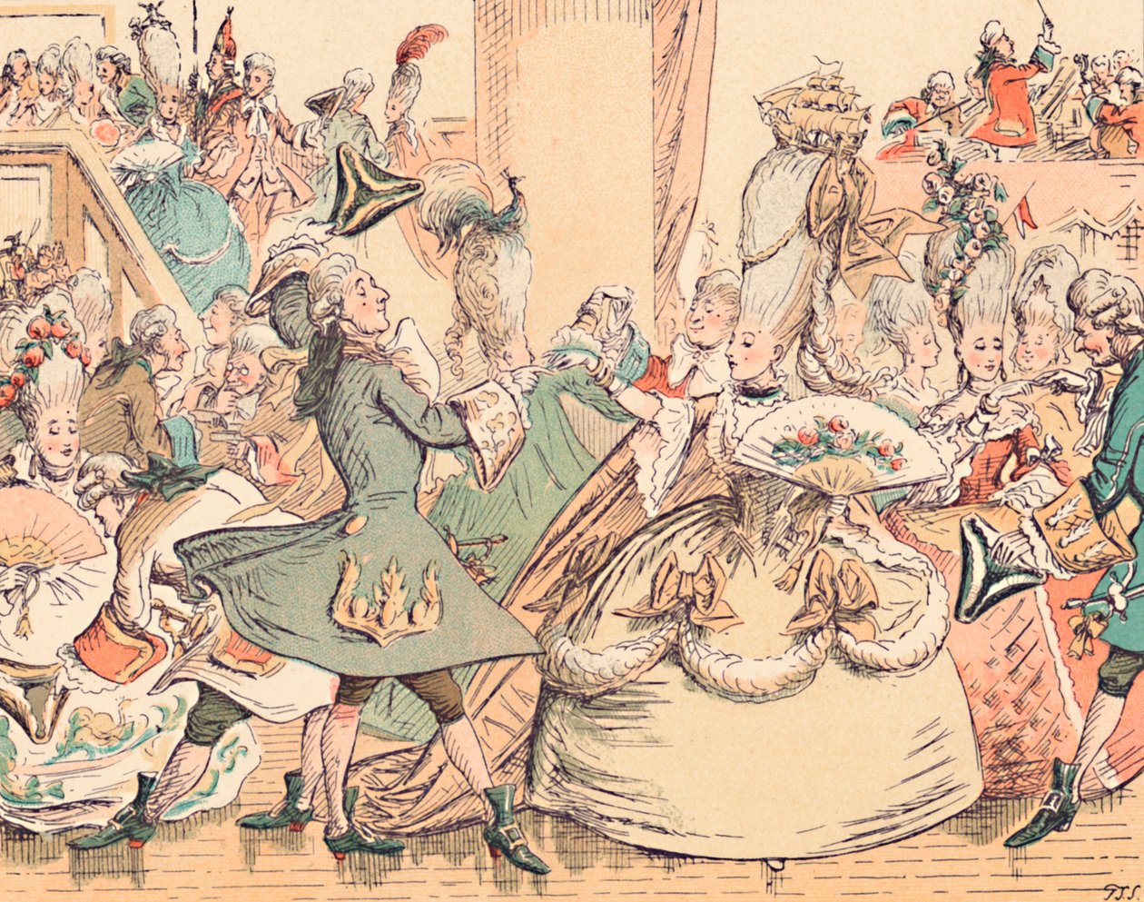 十八世纪的宫廷舞会，c1884 作者 托马斯·斯特朗·塞科姆