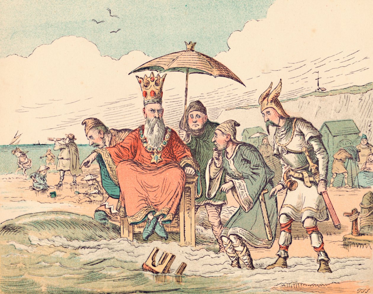 卡努特和他的朝臣们，c1884 作者 托马斯·斯特朗·塞科姆