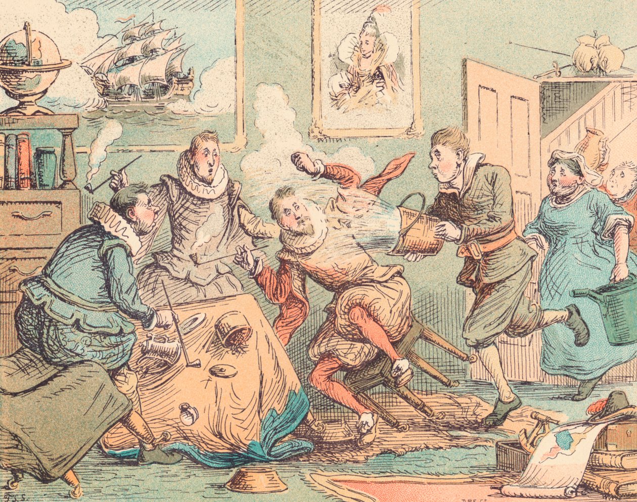 Walter Raleighs爵士将烟斗放出来，c1884 作者 托马斯·斯特朗·塞科姆
