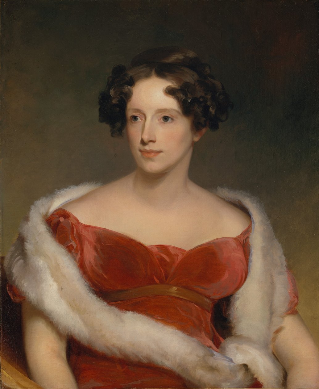 约翰·比德尔（John Biddle）夫人伊丽莎·法尔康纳（Eld Falconer Bradish），1818年。 作者 托马斯·萨利