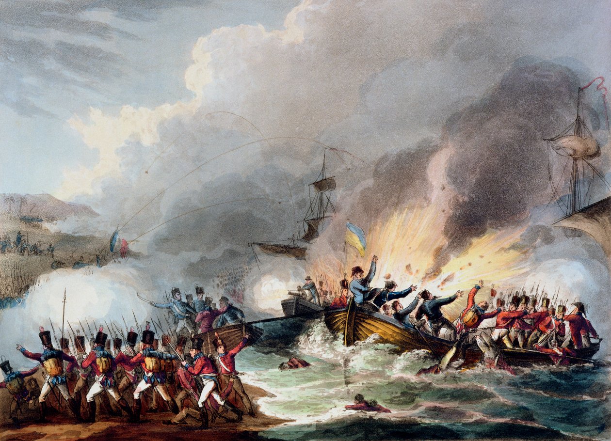 英国军队在埃及的登陆，1801年3月》，1815年 作者 托马斯·萨瑟兰