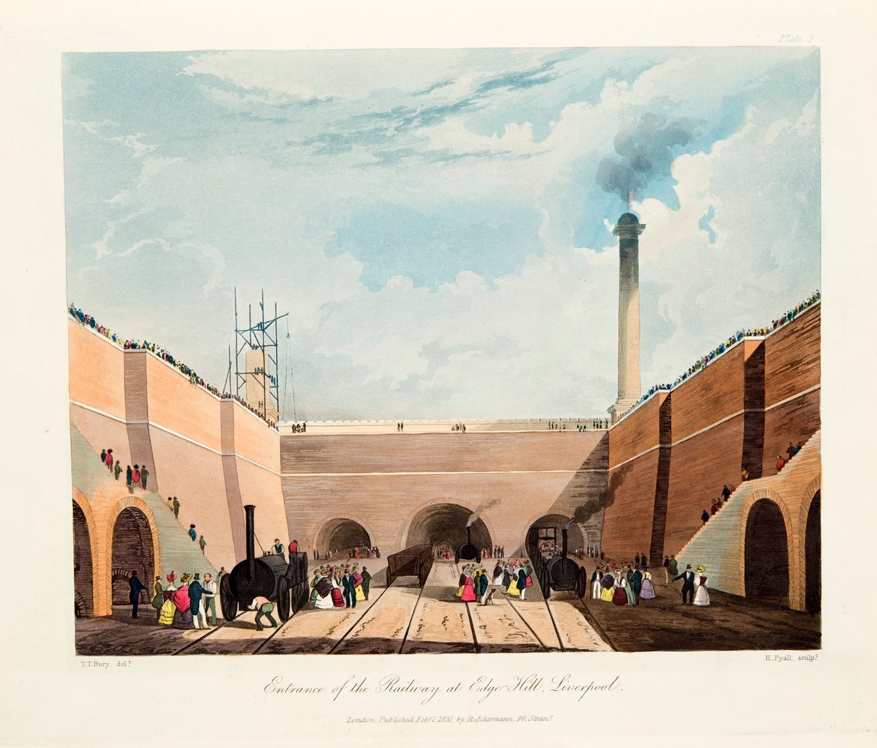 Edge Hill铁路的入口"，利物浦，1831年 作者 托马斯·塔尔伯特·伯里