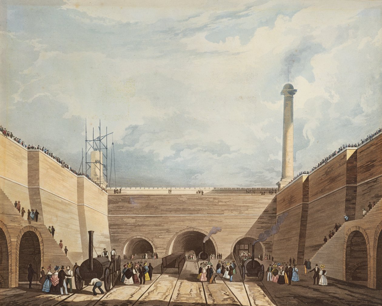 利物浦边缘山铁路入口，由H. Pyall雕刻，1831年（手工彩色蚀刻和aquatint） 作者 托马斯·塔尔伯特·伯里