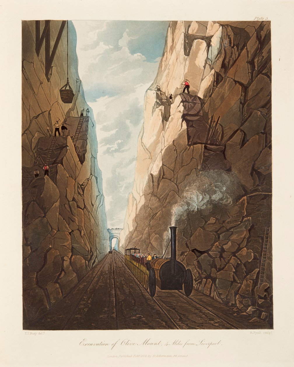 橄榄山的发掘，离利物浦4英里"，1831年 作者 托马斯·塔尔伯特·伯里