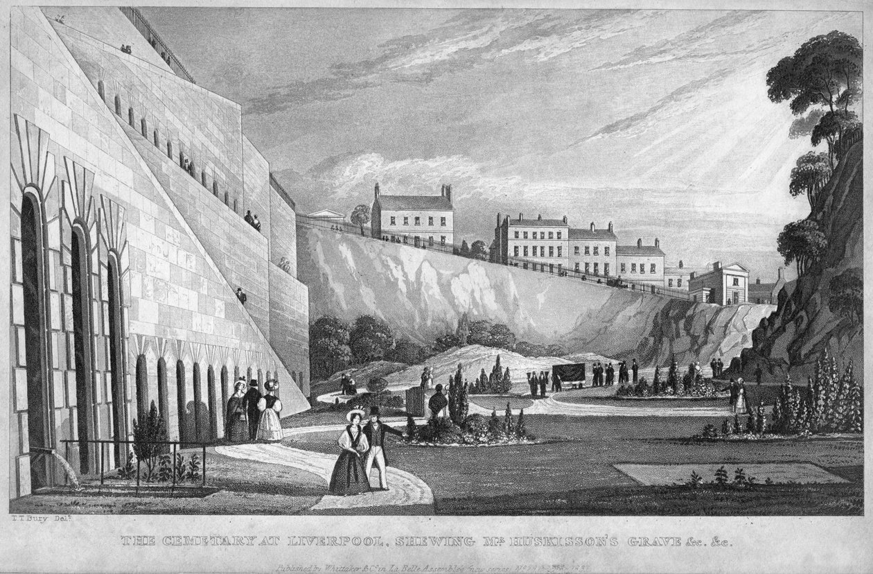 利物浦的公墓，撒下赫斯基森斯·格雷夫先生等，1831年。 作者 托马斯·塔尔伯特·伯里