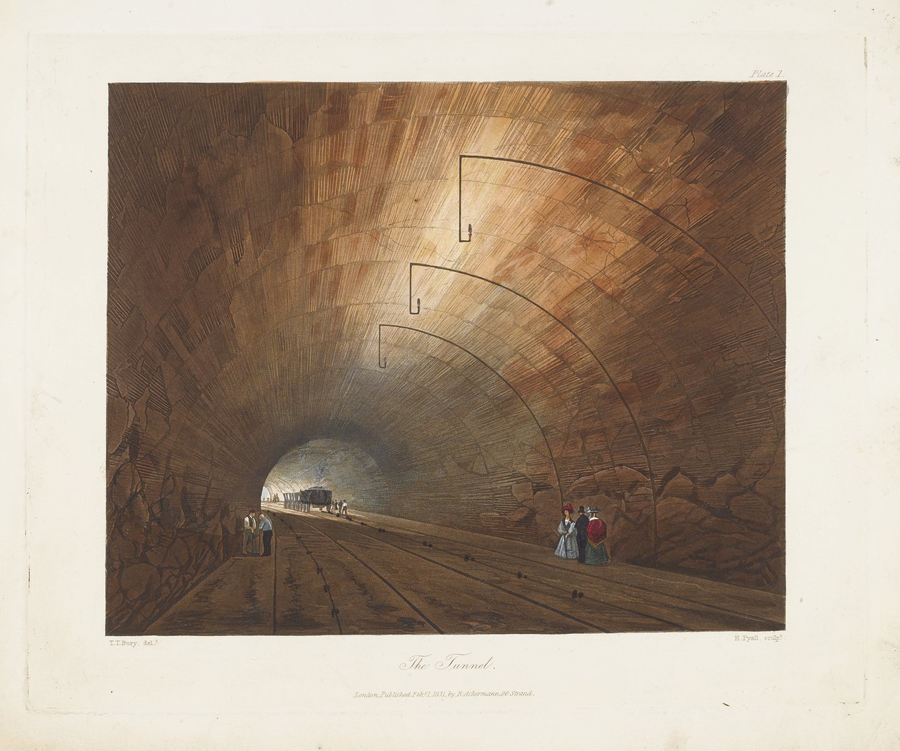 隧道。从利物浦和曼彻斯特铁路的彩色景色，1831年 作者 托马斯·塔尔伯特·伯里