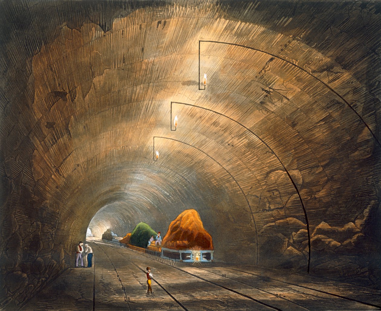 隧道"，利物浦和曼彻斯特铁路，1833年 作者 托马斯·塔尔伯特·伯里
