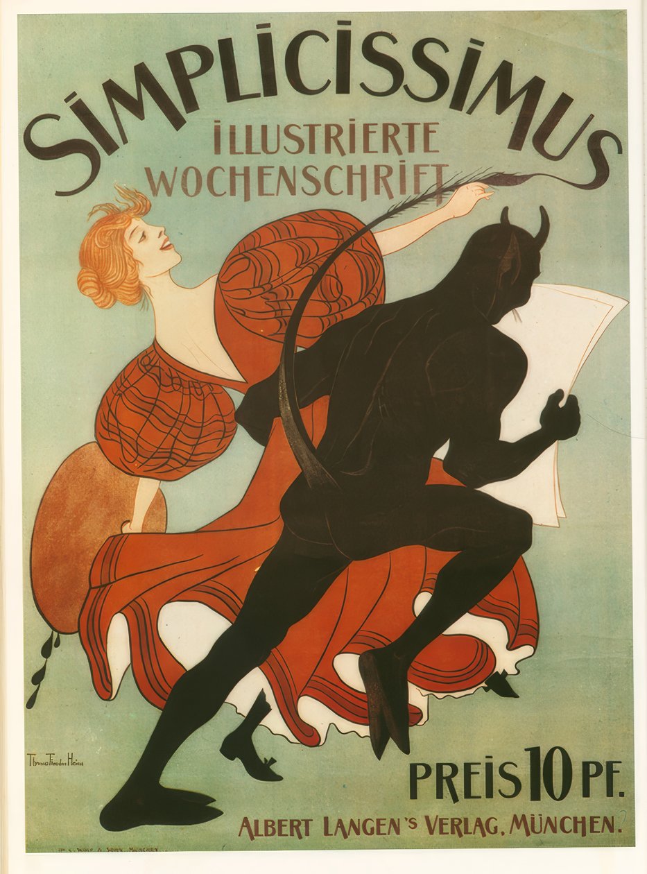 “ Simplicissimus” - Thomas Theodor Heine -彩色石版画，1919年 作者 托马斯·西奥多·海涅