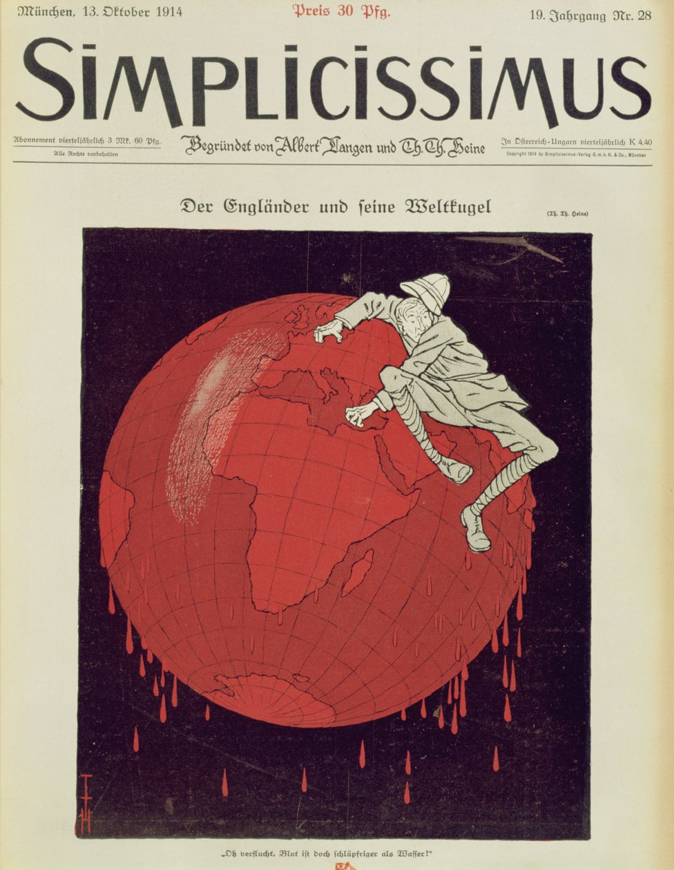 英国人和他的世界舞会》，德国杂志《Simplicissimus》封面 作者 托马斯·西奥多·海涅