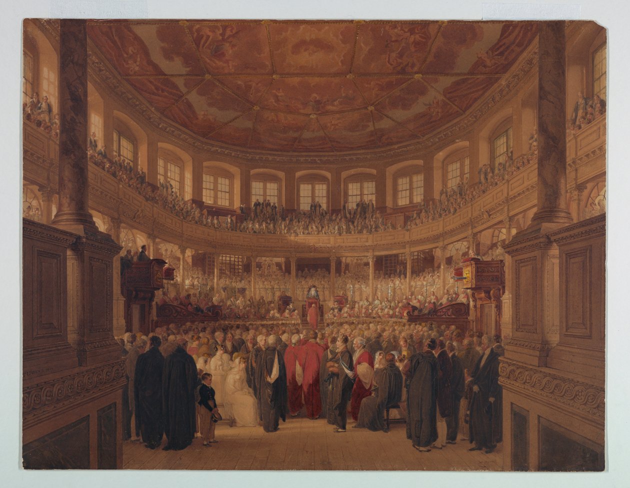 素描，Sheldonia 中的 Encaenia，1814 年 作者 托马斯·温温斯