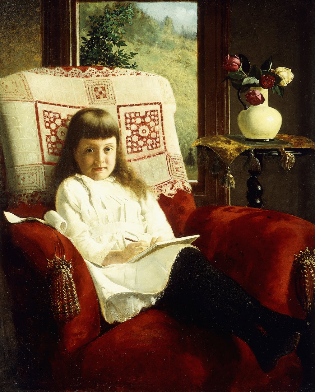 小女孩米尔德·华莱士（Mildred Wallace）， 作者 托马斯·沃特曼·伍德