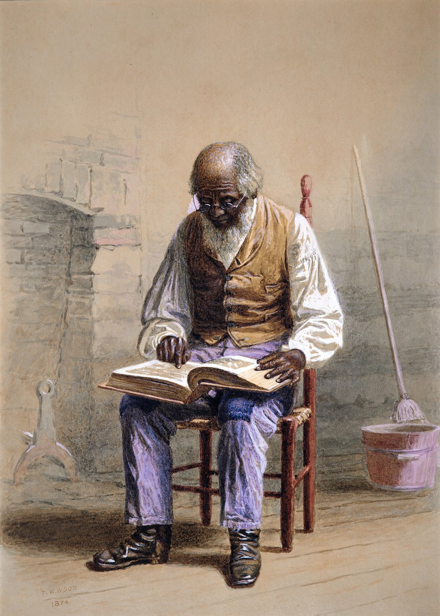 读经》，1874年。 作者 托马斯·沃特曼·伍德