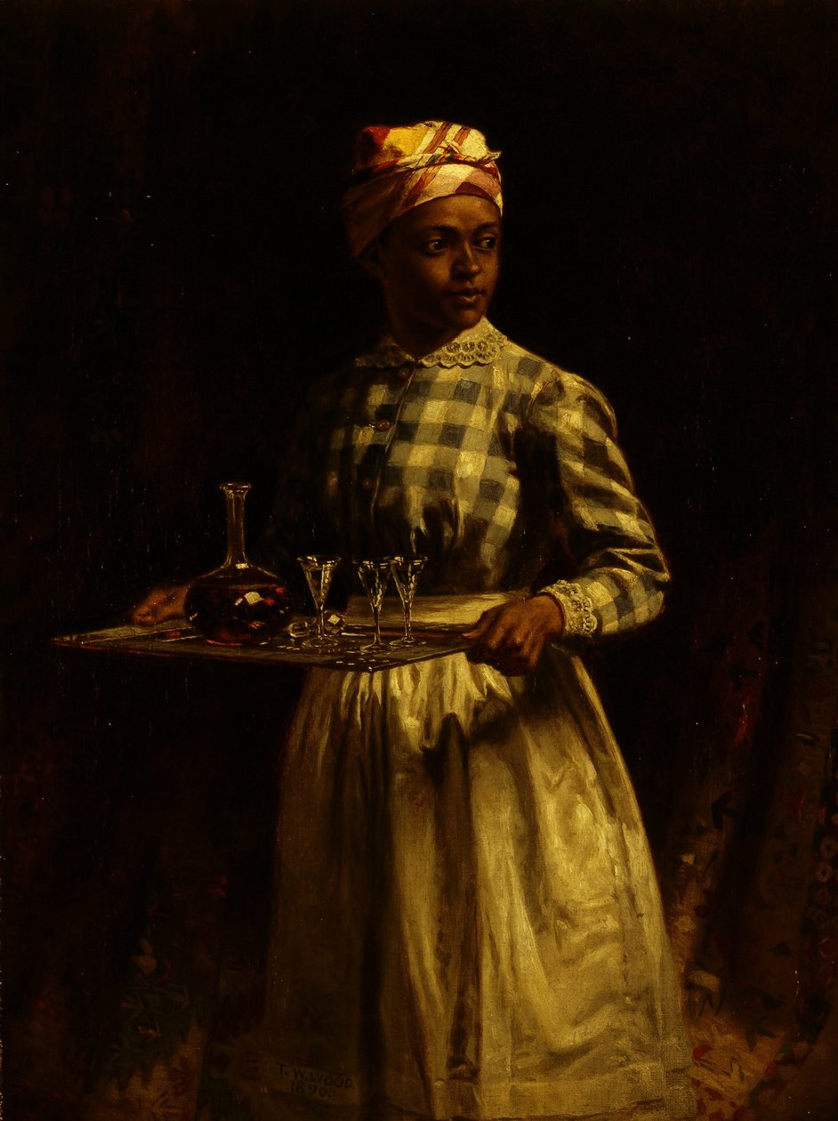 服务女仆，1890年 作者 托马斯·沃特曼·伍德