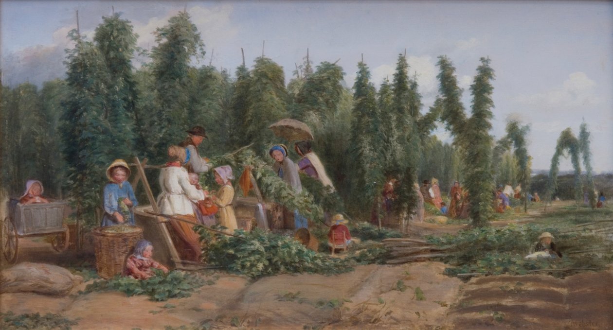 Hop Garden，1858 作者 托马斯·韦伯斯特