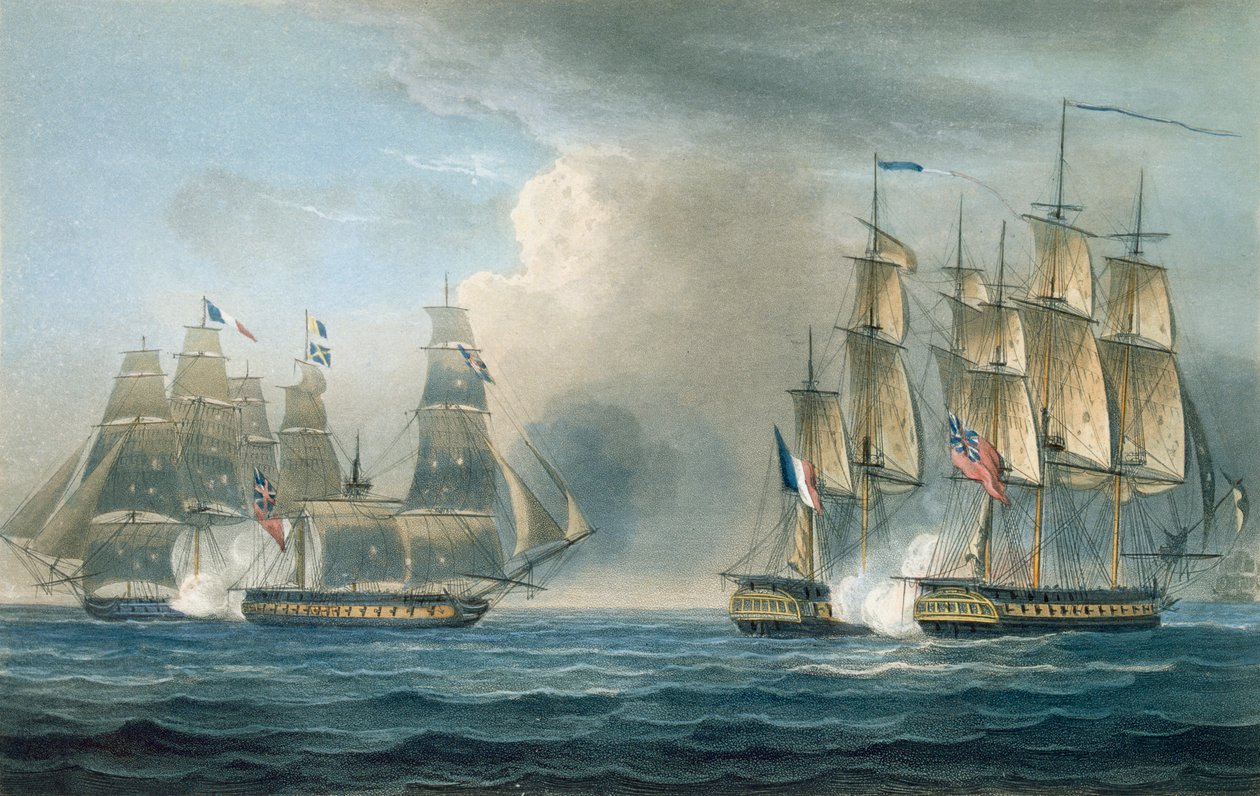 1806年由HMS Arethusa在古巴捕获Pomone，由T. Sutherland为J.Ralfe撰写的“英国海军年表”，1820年出版 作者 托马斯·惠特科姆