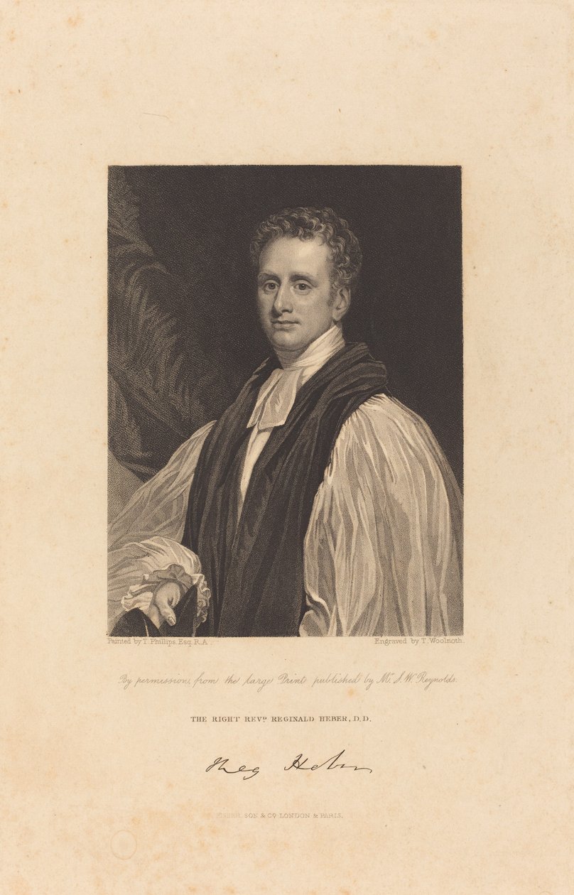 Reginald Heber, D.D. 牧师 作者 托马斯·菲利普斯之后的托马斯·伍尔诺斯