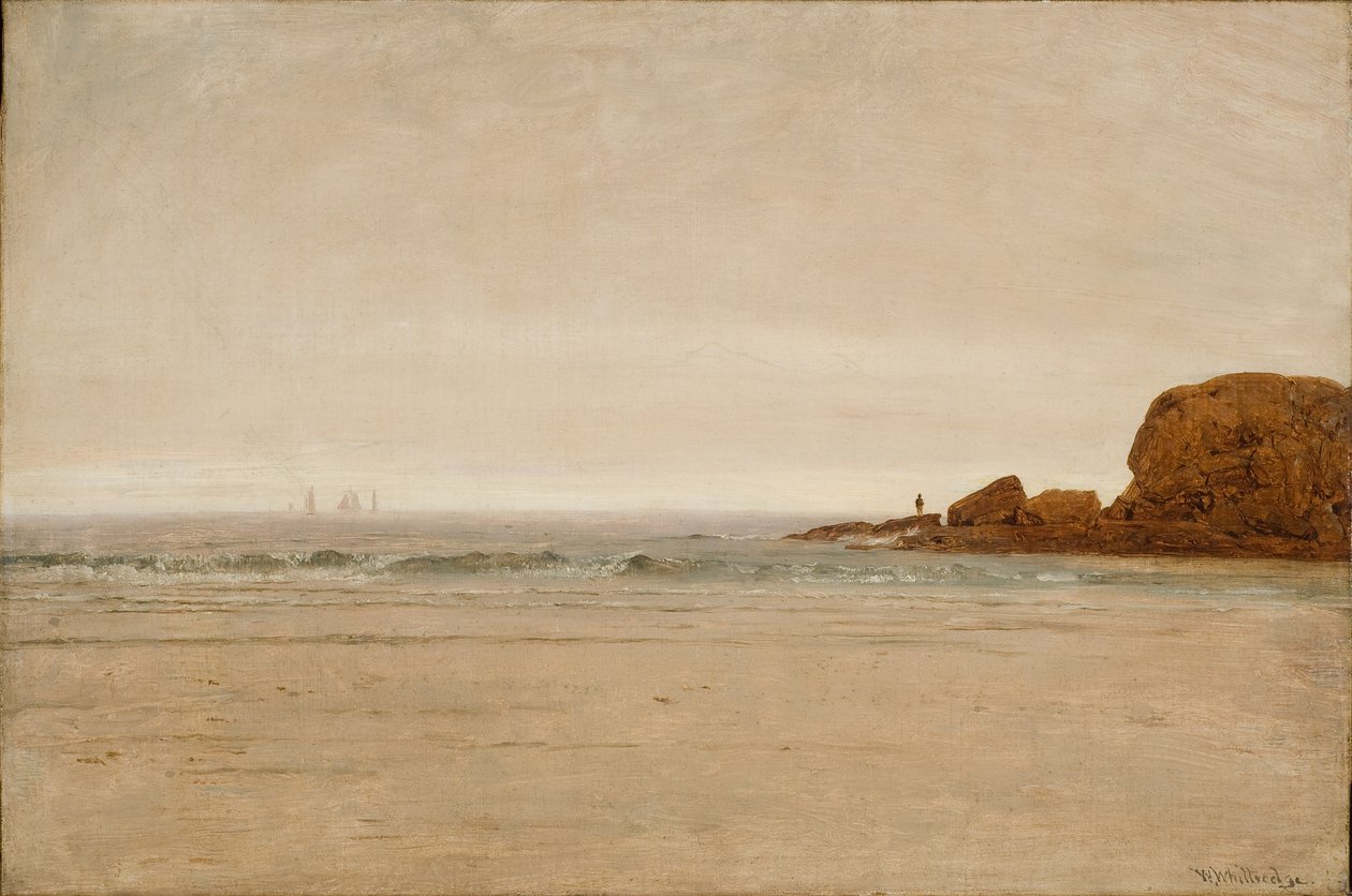 海滩与岩石 1870 年（布面油画） 作者 托马斯·沃辛顿·惠特里奇