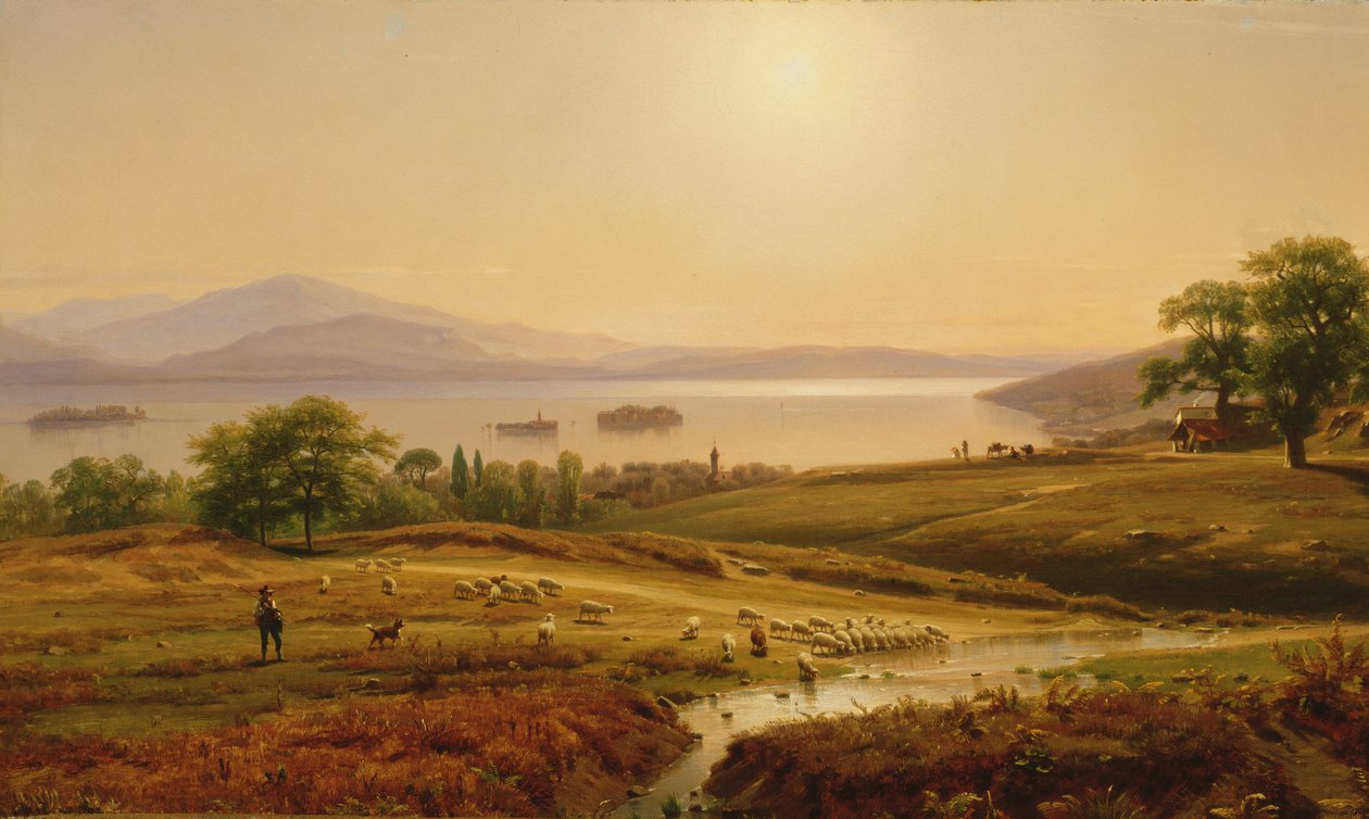 早上在Lago Maggiore，1860年 作者 托马斯·沃辛顿·惠特里奇