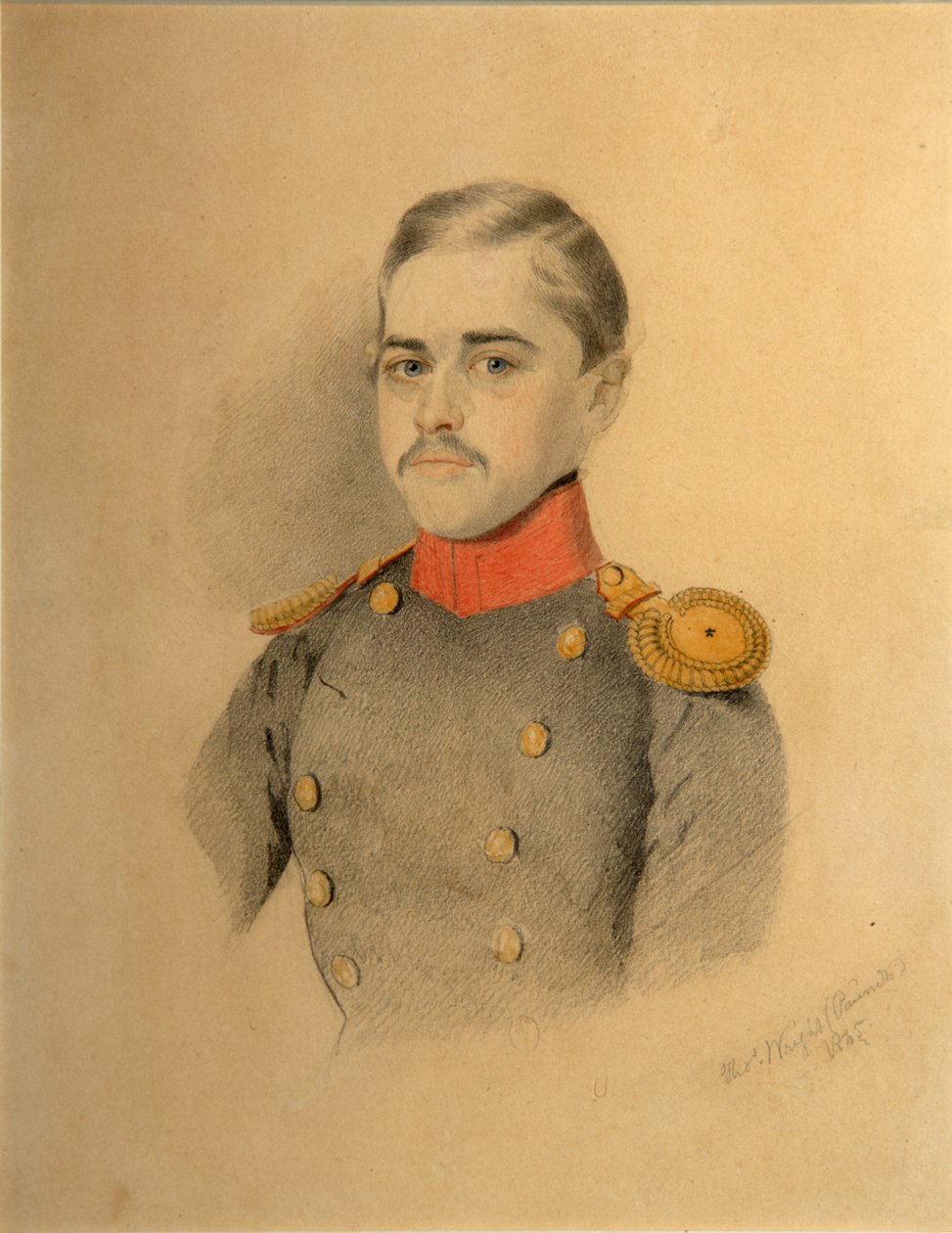 Rehbinder家族的军官肖像Nikolai Rehbinder，1845年 作者 托马斯·赖特