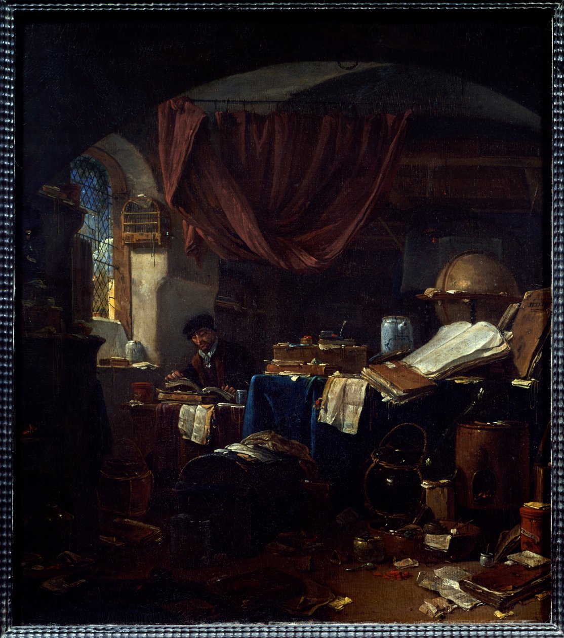 炼金术士实验室的景色 Thomas Wyck (1616-1677) 17 世纪的绘画，美术博物馆。 作者 托马斯·威克