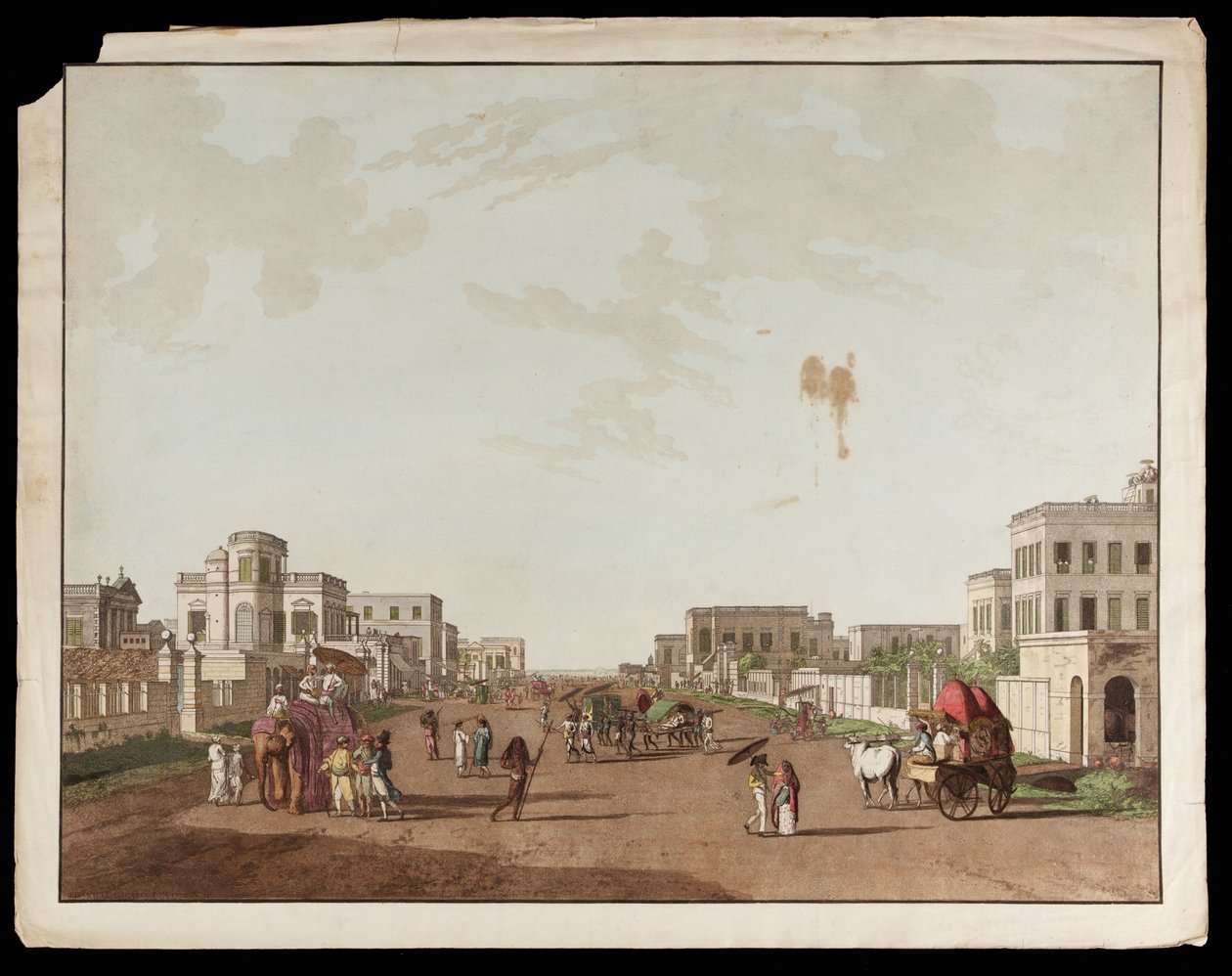 Old Court House Street Looking South from the Views of Calcutta 作者 托马斯和威廉丹尼尔