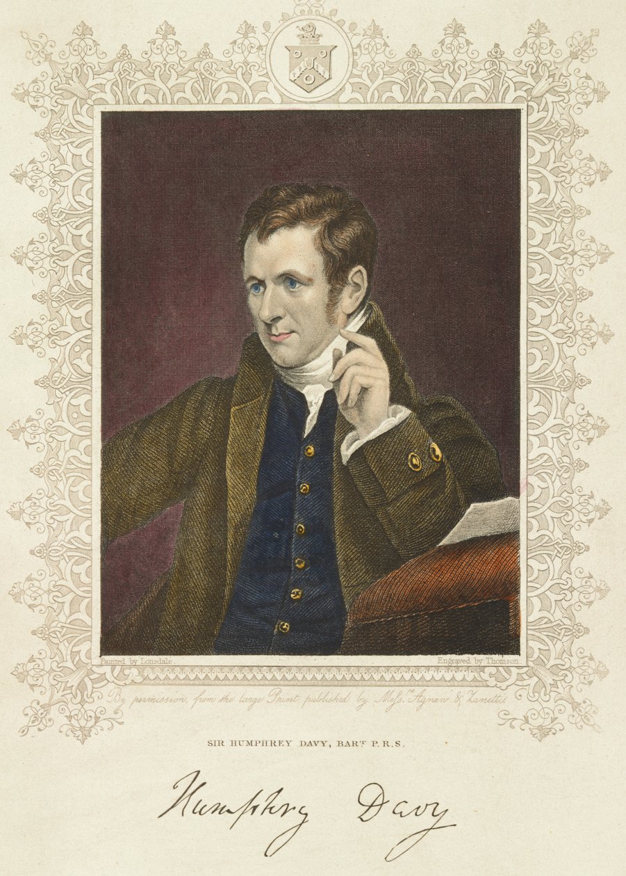 汉弗莱·戴维（Humphry Davy），英国化学家和发明家，1801年 作者 汤姆森