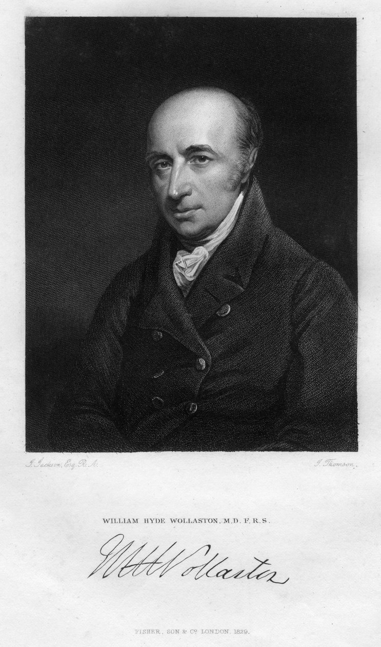 威廉·海德·沃拉斯顿（William Hyde Wollaston）1766-1828，英国生理学家，化学家和物理学家，1829年。 作者 汤姆森