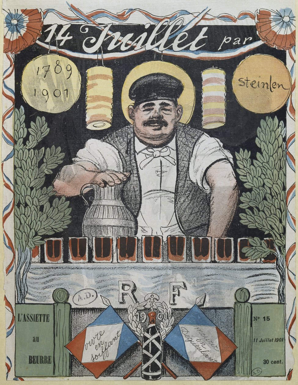 葡萄酒商人于7月14日报道了1901年7月11日的“黄油板” 作者 西奥菲勒·亚历山大·斯坦伦