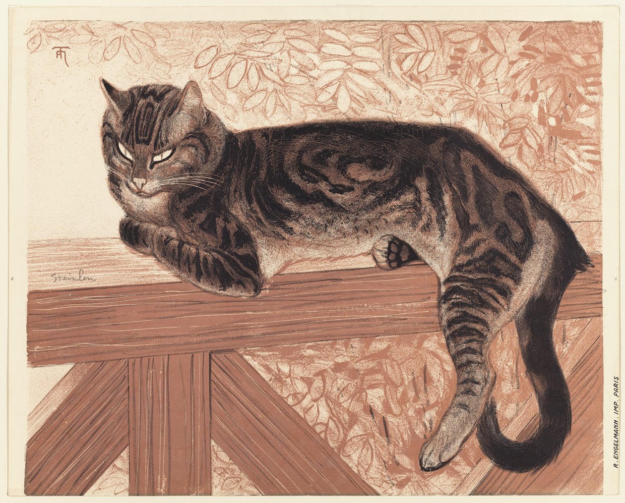 夏天栏杆上的猫 作者 泰奥菲尔·亚历山大·皮埃尔·斯坦伦