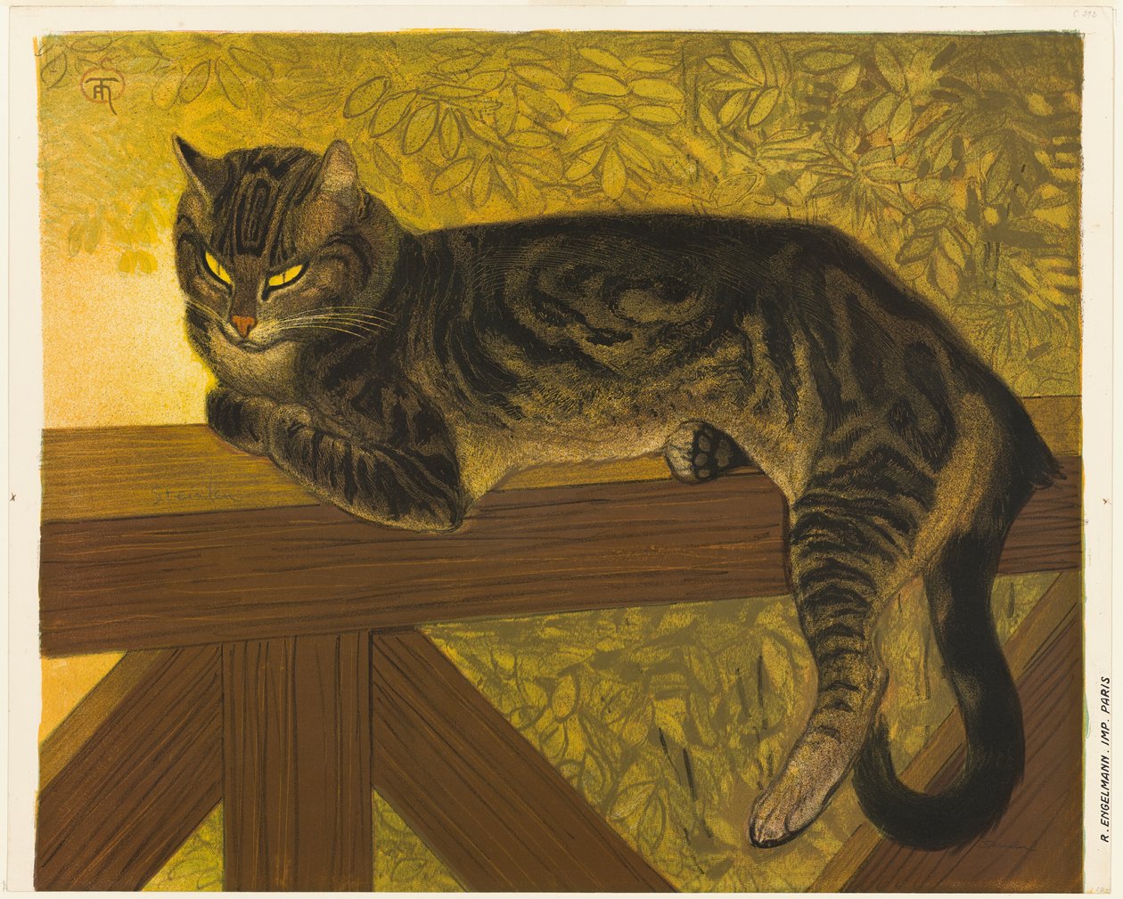 夏天栏杆上的猫 作者 泰奥菲尔·亚历山大·皮埃尔·斯坦伦