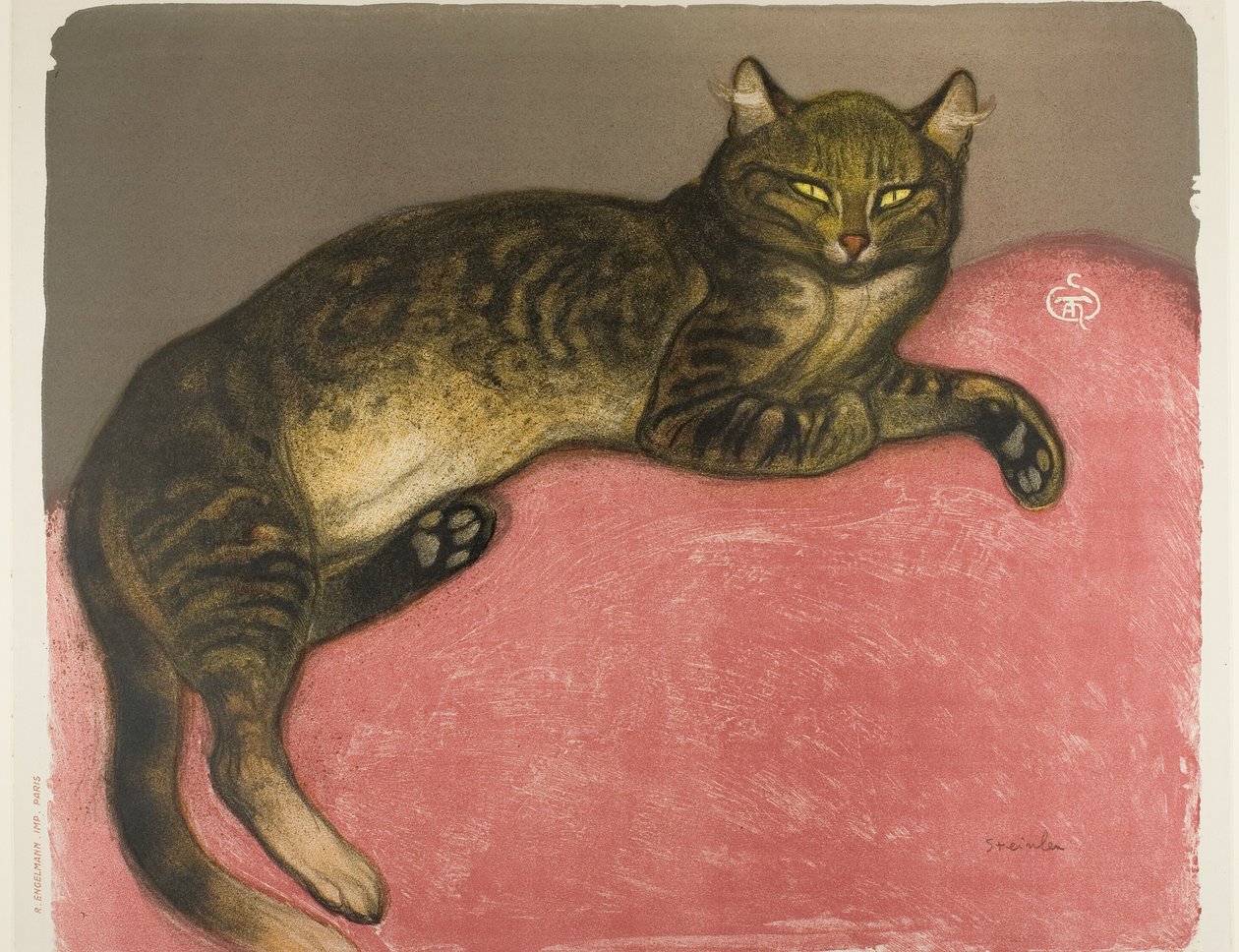 冬天垫子上的猫 作者 泰奥菲尔·亚历山大·皮埃尔·斯坦伦