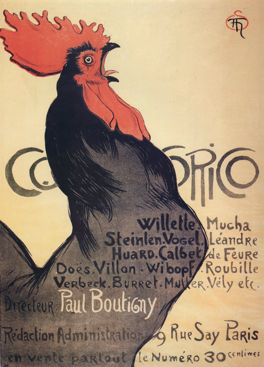 Cocorico"，海报，1899年。 作者 西奥菲勒·亚历山大·斯坦伦
