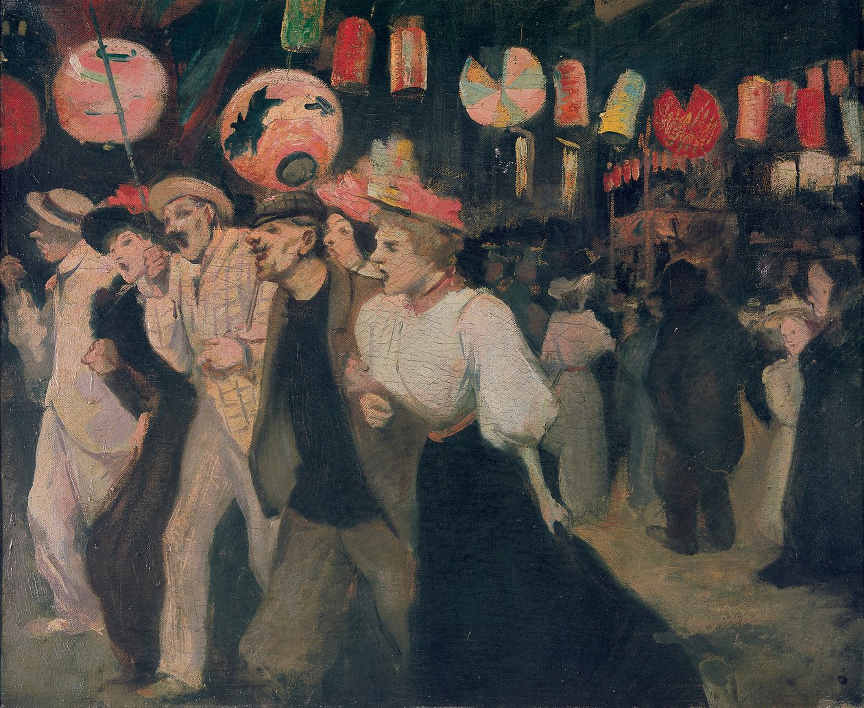 1895年7月14日在蒙马特 蒙马特，1895年7月14日，1895年。 作者 西奥菲勒·亚历山大·斯坦伦