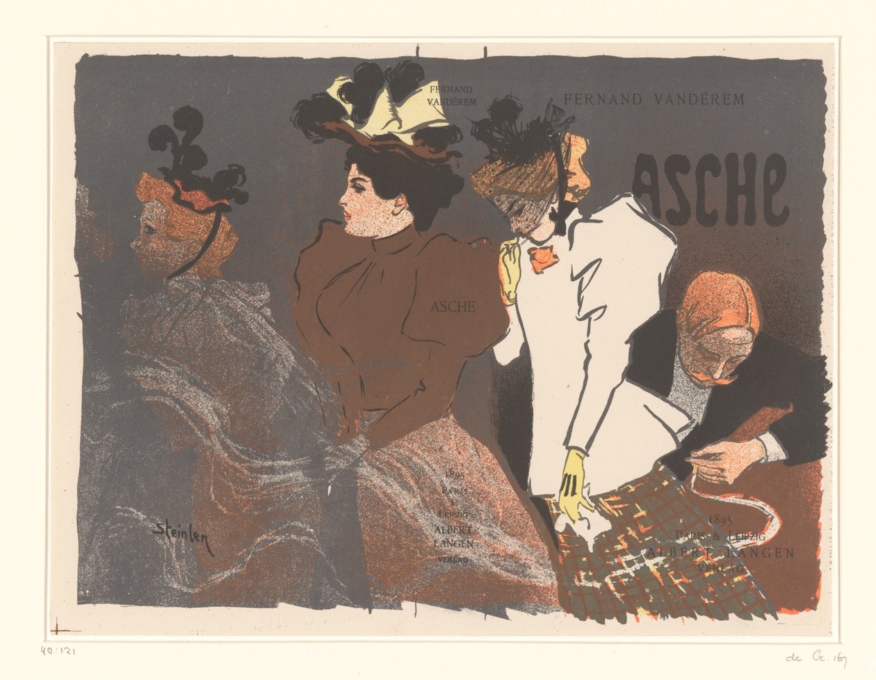 Fernand Vandérem 绘制的《Asche》封面插图 作者 西奥菲勒·亚历山大·斯坦伦