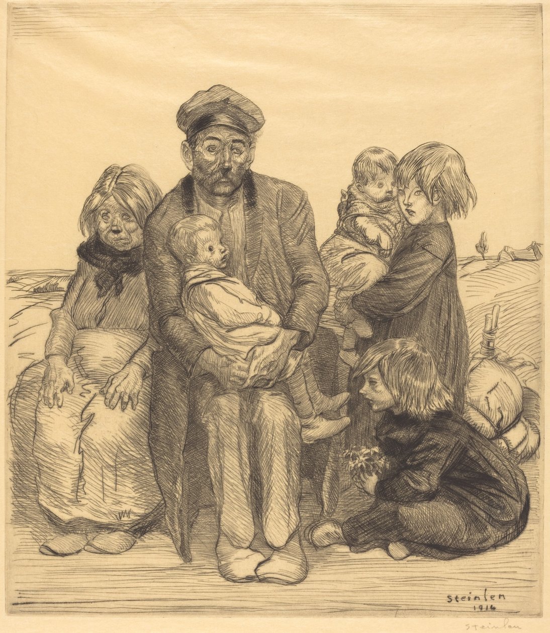 穷人 Les pauvres gens, 1914. 作者 西奥菲勒·亚历山大·斯坦伦