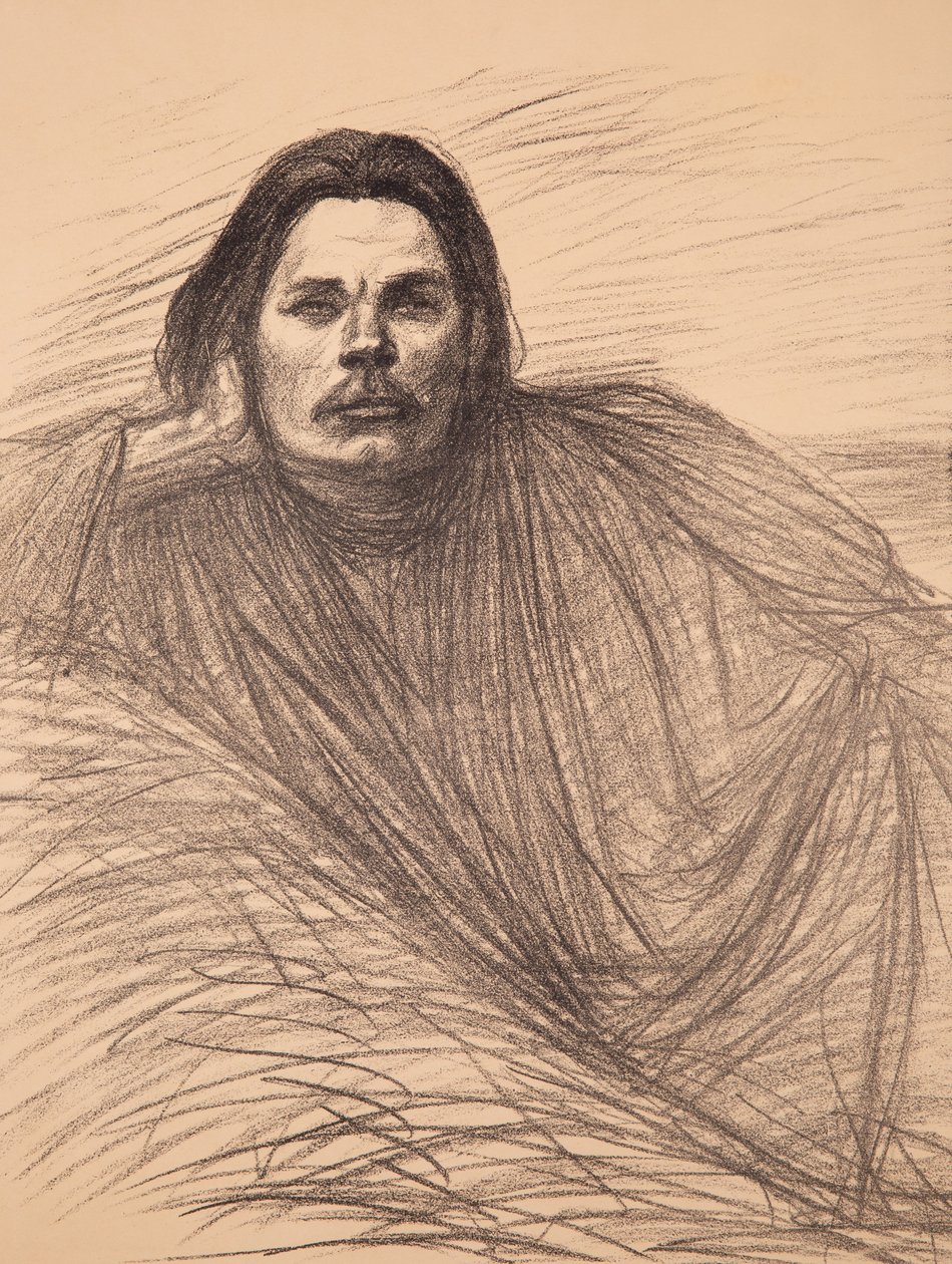 作者马克西姆-高尔基的肖像，1868-1939年，约1894年。 作者 西奥菲勒·亚历山大·斯坦伦