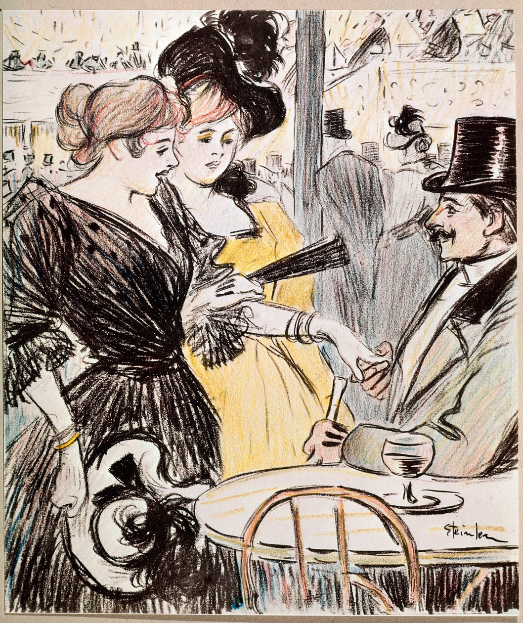 The cafe concert. (Drawing, late 19th century) 作者 西奥菲勒·亚历山大·斯坦伦